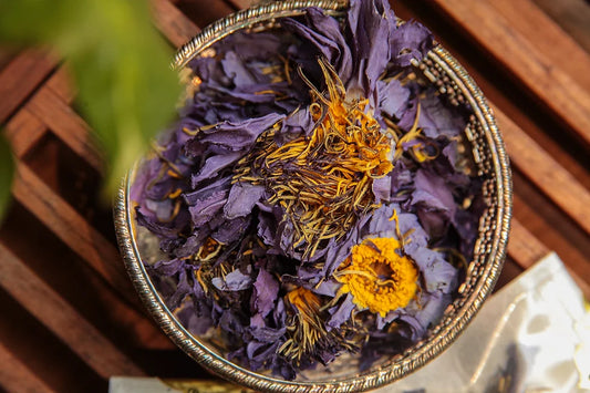 Dried blue lotus flowers