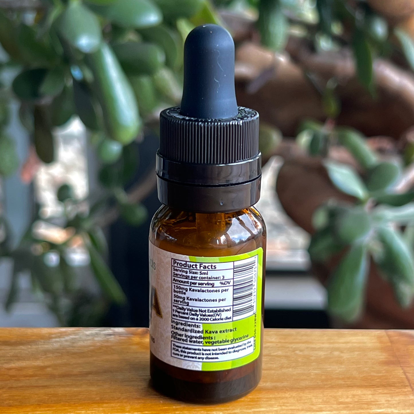 Kava extract bottle Product Facts