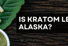 Kratom capsules and powder with text 'Is Kratom Legal in Alaska?'"