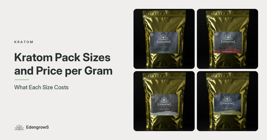Kratom pack sizes and price per gram