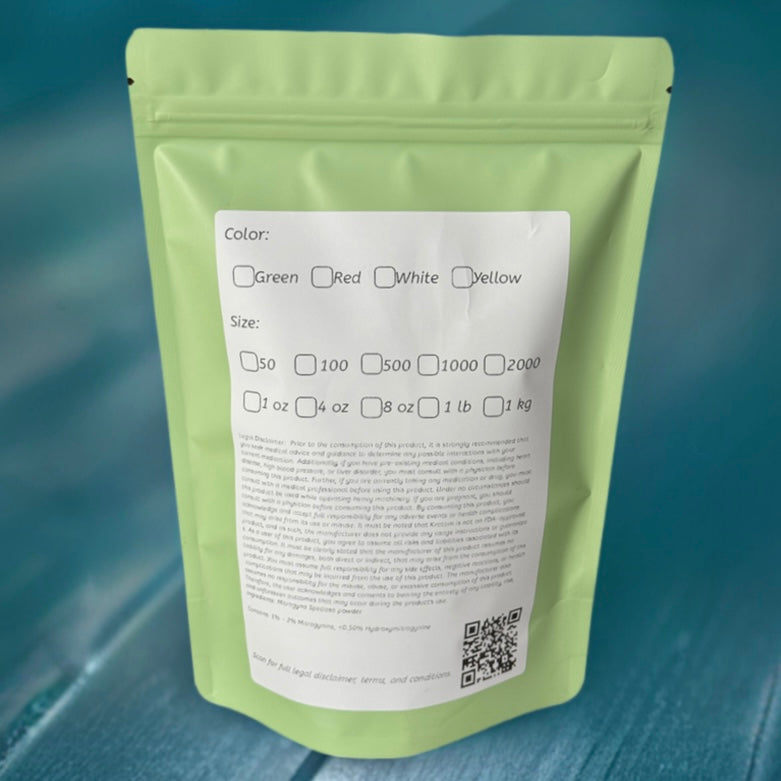 Green Maeng Da Powder Bag Label