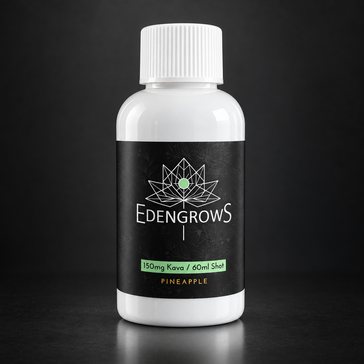 Kava Extract Shot 150 mg, 60 ml pineapple bottle, front label
