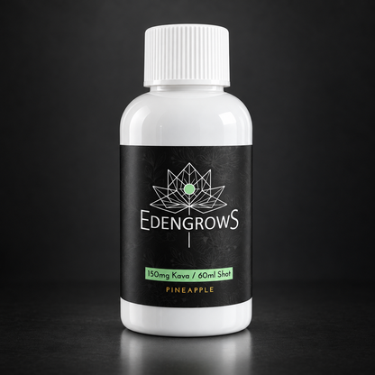 Kava Extract Shot 150 mg, 60 ml pineapple bottle, front label