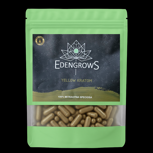 EdengrowS Yellow Kratom capsules pouch
